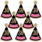 Big Dot of Happiness Chic 30th Birthday - Pink, Black and Gold - Mini Cone Birthday Party Hats - Small Little Party Hats - Set of 8